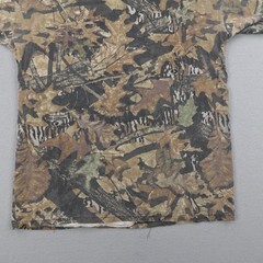 Vintage Jerzees Outdoors Shirt Mens Medium Brown Camo Mossy Oak Forest Floor
