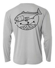 Long sleeve performance fishing shirt UPF UV microfiber
