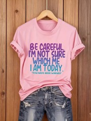 Women’S Funny “I’m Not Sure Which Me I Am Today” T-Shirt Crew Neck Printed Tee ♪