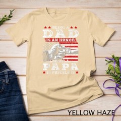 Mens Being Dad is an Honor Being Papa is Priceless USA Flag Unisex T-shirt