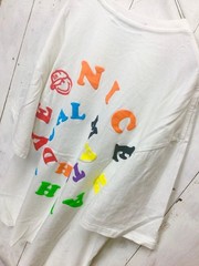 Vintage Colorful Letters Graphic T-Shirt Drop Shoulder