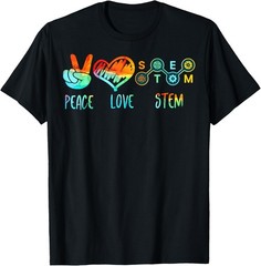 Tie Dye Peace Love And STEM, Back to School STEM Special Tee T-Shirt