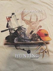 Vintage Y2K All About Hunting Tan Graphic T-Shirt Men’s XL Delta Pro Weight
