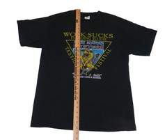 Vintage T Shirt Black Graphic L Humor 90s Vtg Work Sucks Rare!