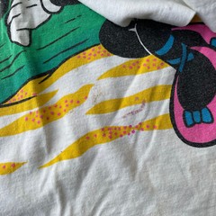 Vtg 90s Disney Mickey Mouse Sunset Double Sided Big Print Tshirt Single Stitch