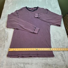 VTG J.Crew Waffle Knit Thermal Shirt Mens XL Long Sleeve Purple Made in USA
