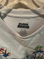 Super Mario Yoshi Luigi Nintendo Tee 2XL Game Fan White With Colorful Characters