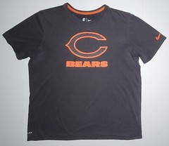 Nike NFL Chicago Bears Athletic Cut Mens Gray Orange Short Sleeve Shirt Size XL