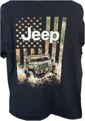 Jedco Jeep Wrangler Graphic Tee With Flag Short Sleeve T-Shirt Mens Size Large