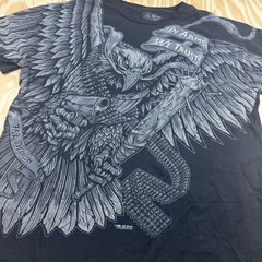 7.62 Design In Arms We Trust Eagle Graphic Tee Mens XL Black 2009 Y2K Shirt