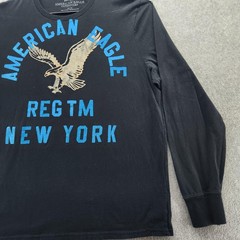 American Eagle Outfitters Shirt Mens XL Black Long Sleeve New York Graphic Tee