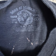 Sons Of Anarchy Shirt Mens S Black Graphic Crew Neck Cotton Tagless Distressed