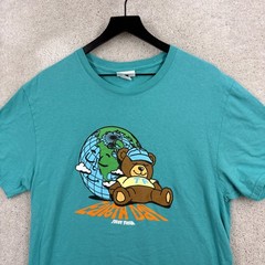 Teddy Fresh T Shirt Adult Size Medium Blue Short Sleeve Earth Day Cotton Graphic