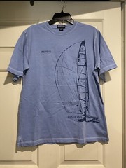 Lands End Indigo 3 Sailing T Shirt Men’s Medium New Flaw B86