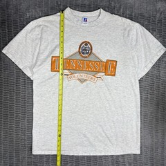 Vtg 90s Tennessee Volunteers T Shirt L Russell Athletic Back Print Distressed