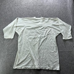 Vintage Medallion Shirt Mens XL White USA V-Neck 50/50 PolyCotton Graphic 90s