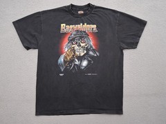 VTG Harley Davidson Easyriders Shirt Mens XL Black 1992 Just Brass Skull Biker