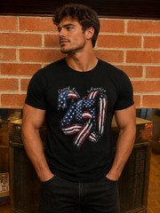 USA 250th Anniversary T-Shirt Black Patriotic Graphic Tee Size 3XL Unisex