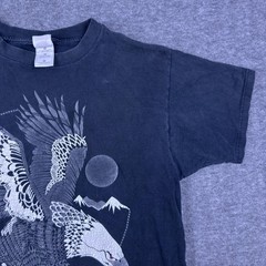 Vintage Fruit Of The Loom Shirt Mens Large Black Ely NV Bald Eagle Graphic Tee