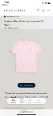 Polo Ralph Lauren T Shirt Custom Slim Fit Short Sleeve Pink Men’s Size XXL