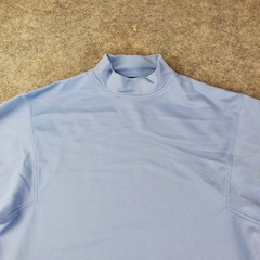 Foot Joy Shirt Mens Medium Blue High Neck Long Sleeve Logo Stretch Pullover