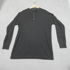 Venado Henley Shirt Mens Large Gray Long Sleeve Stretch Casual Comfort Layering