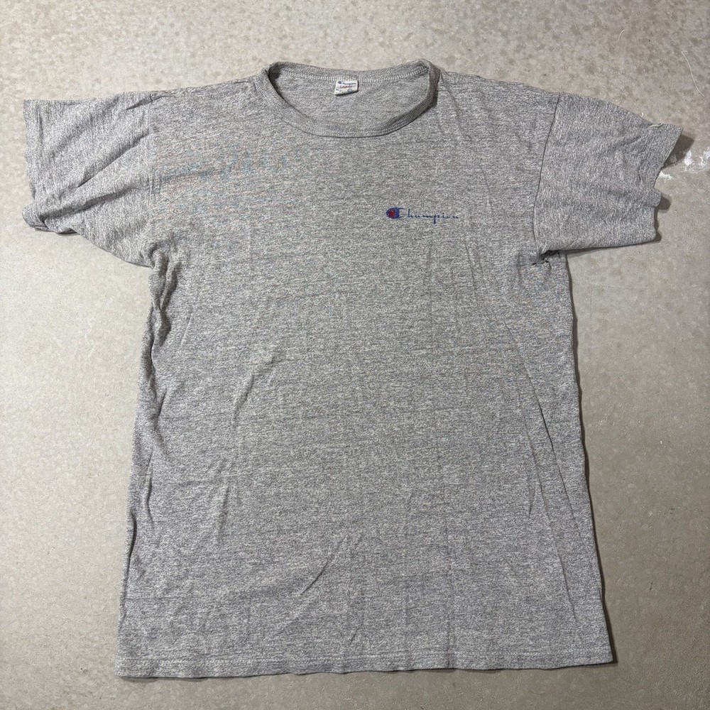 Vintage 80s Champion Shirt Size Large Made In USA Cotton Rayon Single Stitch
