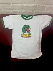 Vintage Marvel Hulk Men’s L White/Green Ringer Graphic Tee Crew Neck