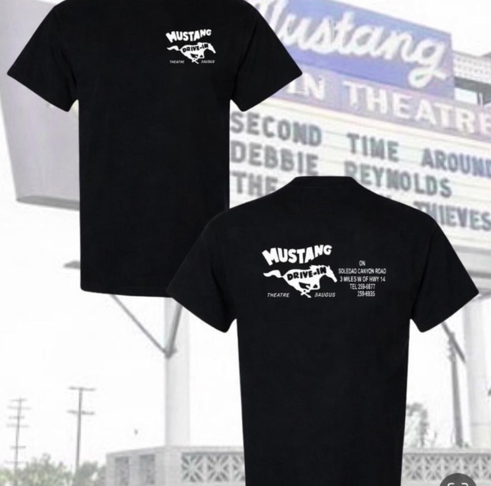 VINTAGE MUSTANG DRIVE IN LOGO TSHIRT! SANTA CLARITA /SAUGUS VINATGE DRIVE IN