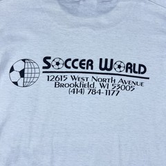 Vtg Soccer World Men’s T-Shirt “Use Your Head!” Graphic Single Stitch 90s Sz L