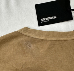 Buck Mason LT Desert Brown Venice Wash Toughknit Curved Hem Tee Mens L Tall