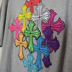 ETERNITY BC / AD short sleeve gray TShirt Tee colorful Celtic Crosses sz 2XL