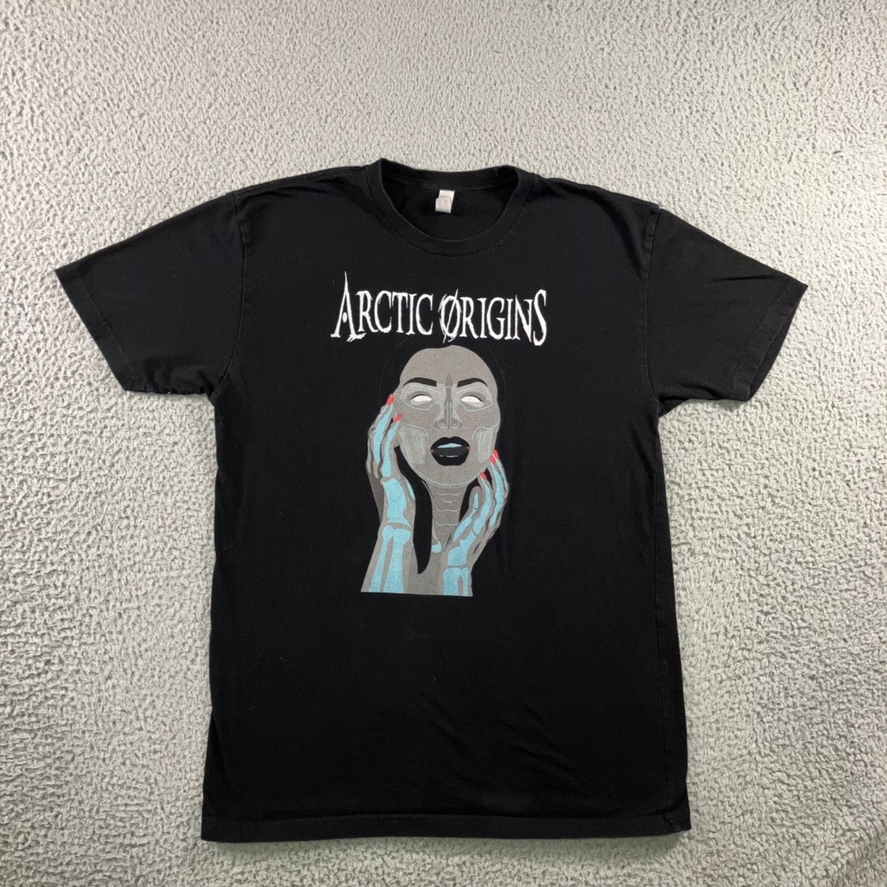 Arctic Origins Graphic T Shirt Black Men Medium Streetwear Band Face Grunge