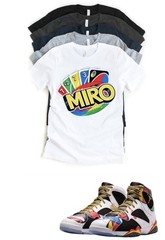 Custom Printed Shirt to Match Jordan 7 Retro Miro Wild Custom Sneaker Tee