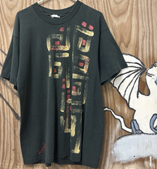 Rare Vintage Single Stitch 1989 Boogaloo USA Hand-Painted Abstract Tee Men XL