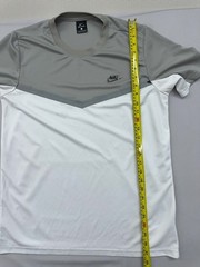 Nike T-Shirt Mens L Grey/White Dri-Fit Color Block
