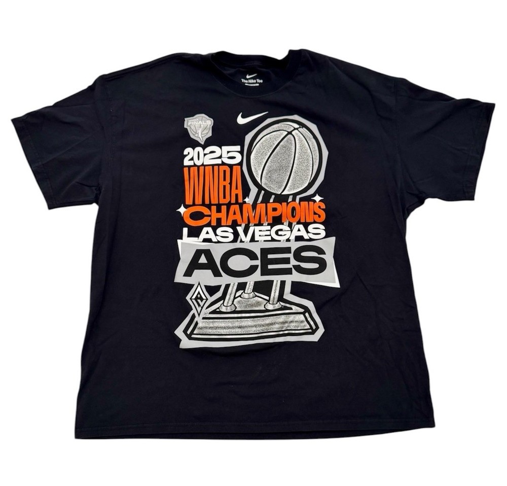 Las Vegas Aces Nike Unisex 2025 WNBA Finals Champions Locker Room Sz XL T-Shit