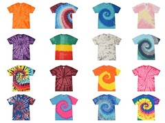 Tie Dye T-Shirts Multi-Color Kids & Adult 100% Cotton Colortone