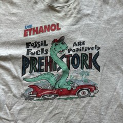 Vintage 90s Gray Single Stitch Use Ethanol Anti Fossil Fuel Funny Tshirt Mens L
