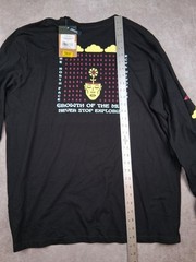 The North Face Long Sleeve T-Shirt XL Black 100% Cotton Graphic Double Sided NEW