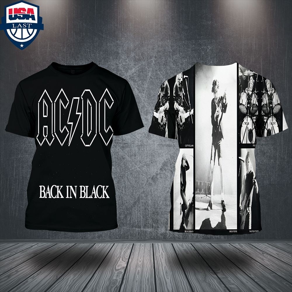 AC DC Back in Black Album All Over Print Shirt HN1090