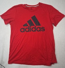 Adidas Performance Tee Red Short Sleeve T-Shirt Cotton/Polyester Size L
