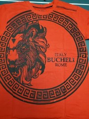 Men’s Bucheli Slim Fit Red Cotton/Lycra Stretch Fashion Tee Free Ship