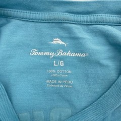 Tommy Bahama T-Shirt Mens Large Blue Rum Parrots Tropical Beach Vacation Party