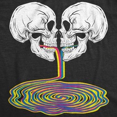Mens Skull Rainbow Puddle Funny T Shirts Cool Graphic Tee for Men