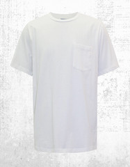 Men’s Seasalt Cotton Crew Neck Chest Pockets T-shirt White Salt Cyan Boxy Fit