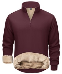 Men’s 1/4 Zip Sweatshirt Sherpa Lined Fleece Pullover Heavyweight Winter Sweater
