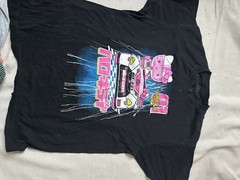 Hello Kitty Tokyo Speed Black Racing Graphic Tee Shirt L Cotton Crew Neck