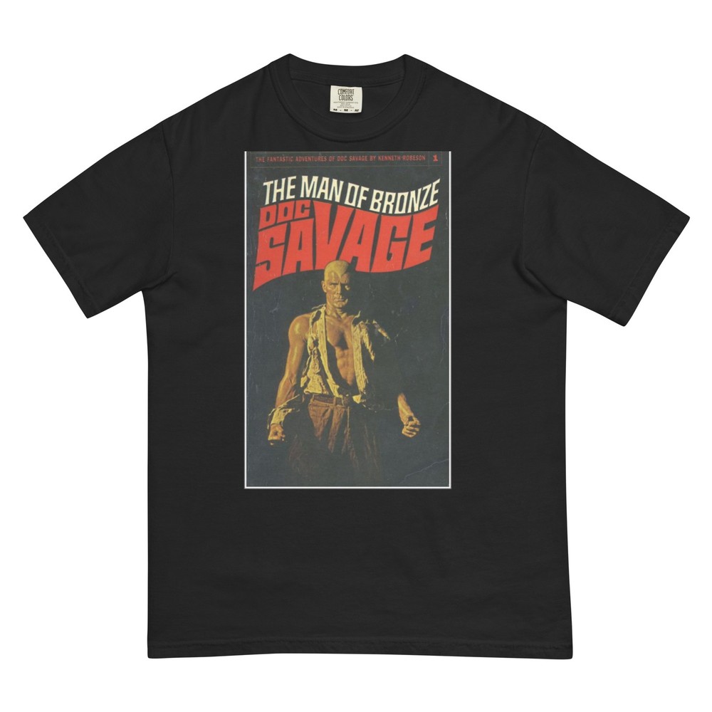 Doc Savage Man of Bronze heavyweight t-shirt