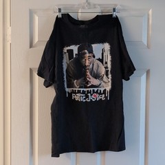 Men’s 2Pac Poetic Justice Graphic Print T-Shirt Black Crew Neck Short Sleeve L